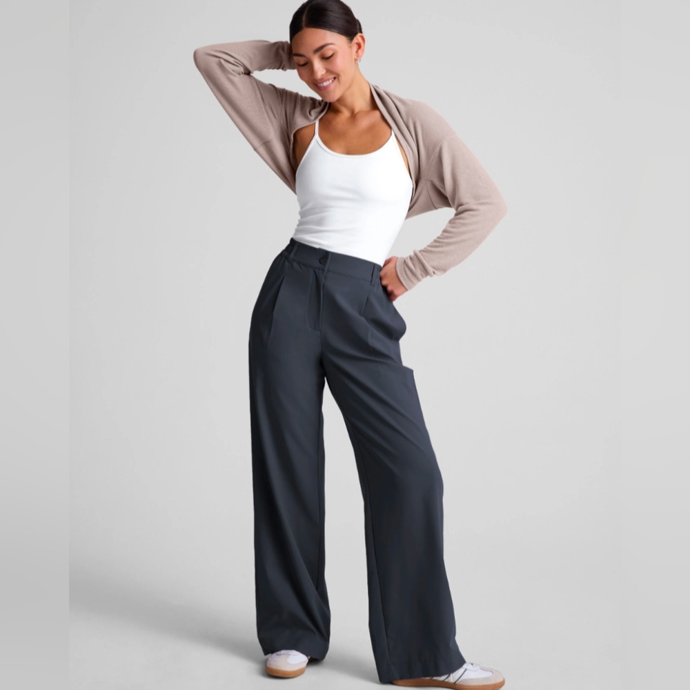 Beyond Yoga Status Wide Leg Trouser Medium Nocturnal (Navy) NWT